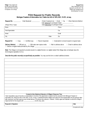 Michigan FOIA Request Form