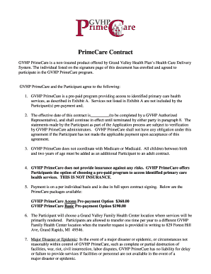 GVHP PrimeCare Contract