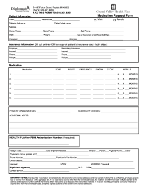 Medication Request Form