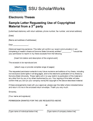 Sample Letter Requesting Use of Copyrighted Material