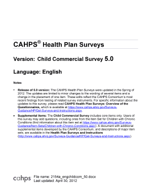CAHPS Child Commercial Survey 5.0