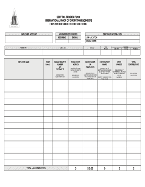 Employer Report of Contributions