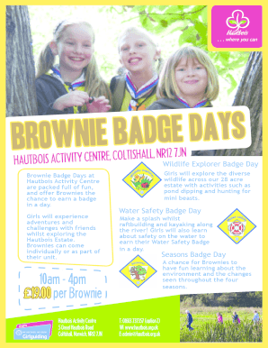 Brownie Badge Days Registration Form
