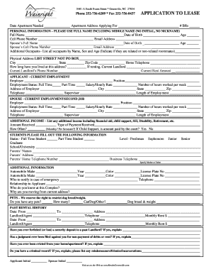 Application to Lease