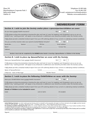 St Paul's Garda Medical Aid Society Membership Form
