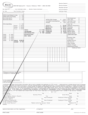 PTCI Cellular Service Order Form