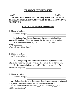 Transcript Request Form