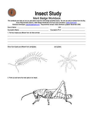 Insect Study Merit Badge Workbook