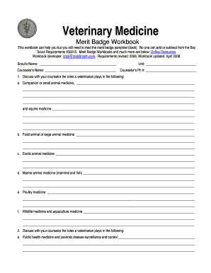 Veterinary Medicine Merit Badge Workbook