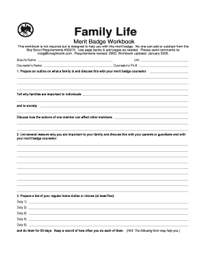 Family Life Merit Badge Workbook