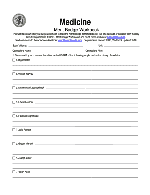 Medicine Merit Badge Workbook