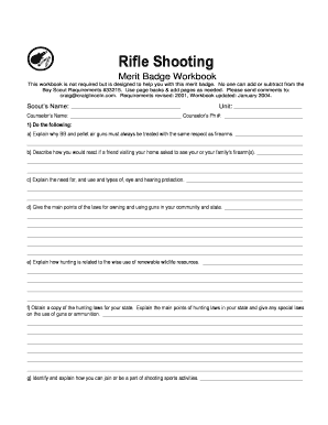 Rifle Shooting Merit Badge Workbook