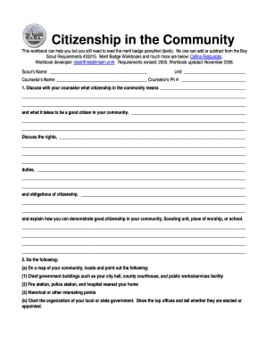 Citizenship in the Community Merit Badge Workbook
