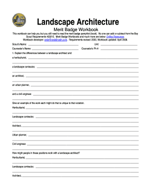 Landscape Architecture Merit Badge Workbook