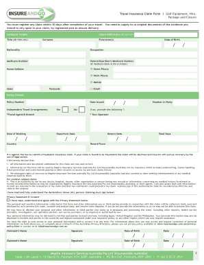 Travel Insurance Claim Form