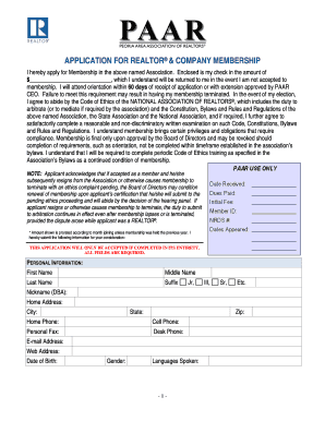 Realtor and Company Membership Application