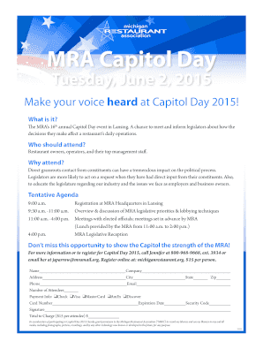 MRA Capitol Day Registration Form