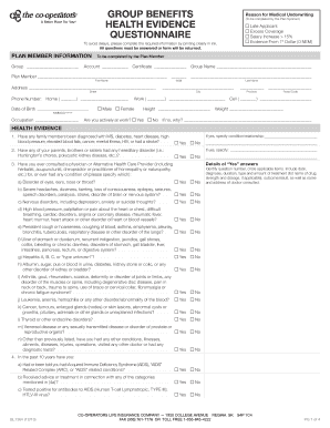 Group Benefits Health Evidence Questionnaire
