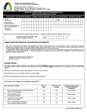 Takaful Ikhlas Top Up Application Form