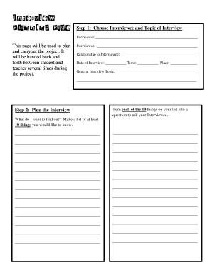 Interview Planning Form