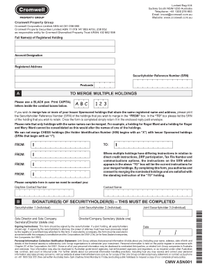 Cromwell Property Holdings Merge Form
