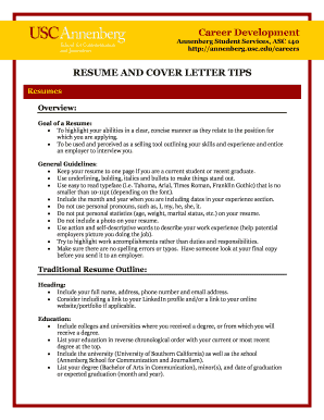 Career Development RESUME AND COVER LETTER TIPS - USC ...