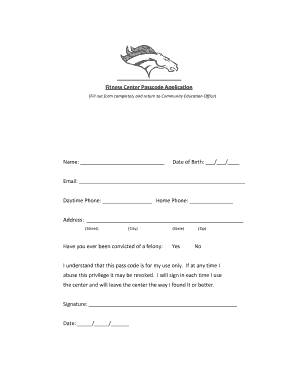 Fitness Center Passcode Application