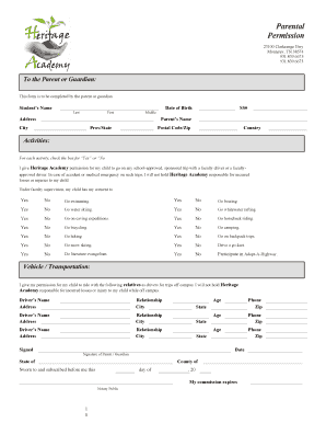 Parental Permission Form