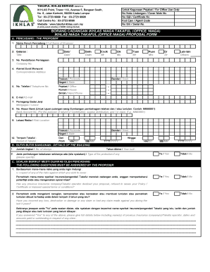Ikhlas Niaga Takaful Proposal Form