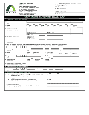 Ikhlas Personal Accident Takaful Proposal Form