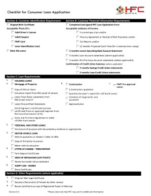 Consumer Loan Application Checklist