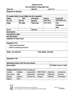 Collaborative Unit Plan Template