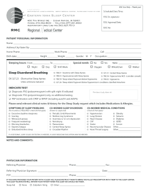 Sleep Study Request Form
