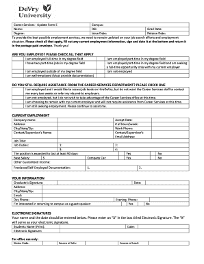 Career Services Update Form