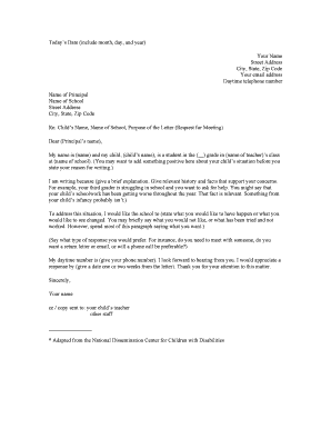 Request for Meeting with School Principal