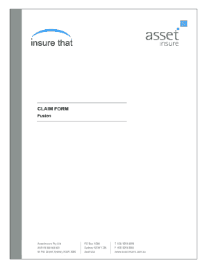 Fusion Claim Form for Motor Damage