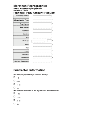 PlanWell PDS Account Request Form