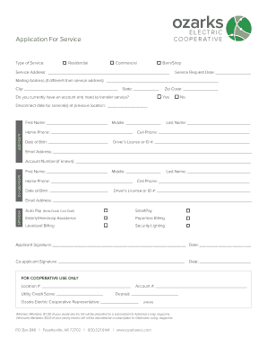 Ozarks Electric Cooperative Service Application