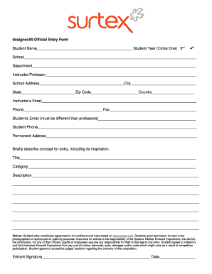 designext® Official Entry Form
