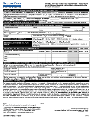 Formulario de Cambio de Inscripción / Cobertura