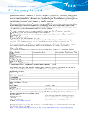 AIF Recovery Request Form
