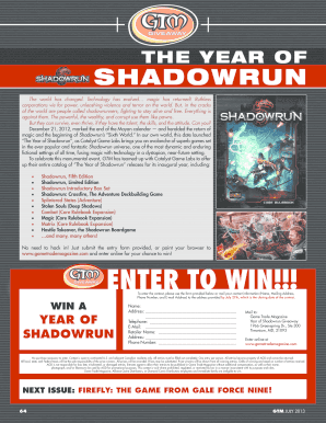 Year of Shadowrun Giveaway Entry Form