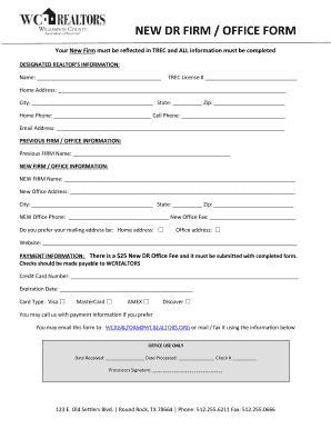 Texas Real Estate Firm Registration Form