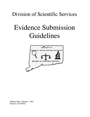 Evidence Submission Guidelines - dsfstatectus - dsf state ct