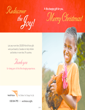 World Vision Christmas Gift Card
