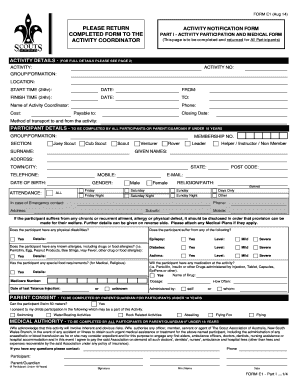 Activity Notification Form