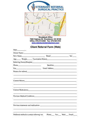 Veterinary Client Referral Form