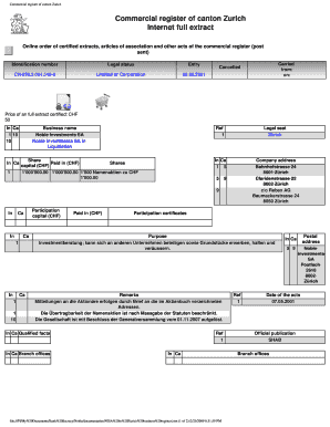 20 questions game - Commercial register of canton Zurich - The Komisar Scoop