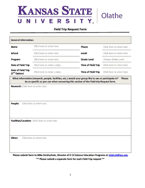 Field Trip Request Form