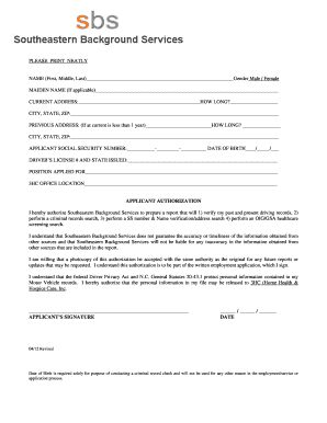 3HC Employment Application Form